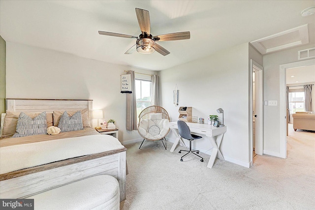 48 Winifred Dr, Hanover, PA 17331 - bedroom with light colored carpet, baseboards, and ceiling fan