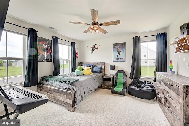 48 Winifred Dr, Hanover, PA 17331 - carpeted bedroom featuring multiple windows and ceiling fan