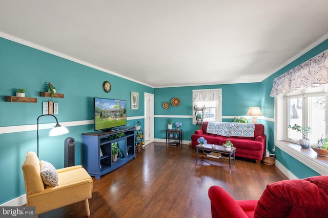 9000 Sudley Rd, Manassas, VA 20110 - living area with crown molding, wood finished floors, and baseboards