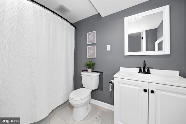 4 Hawkesbury Ct, Newark, DE 19702 - bathroom featuring toilet, marble look tiles, vanity, and baseboards