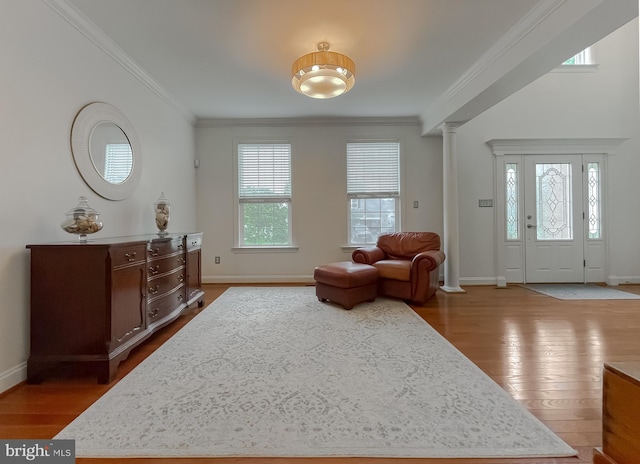 24655 Broad Creek Dr, Hollywood, MD 20636 - sitting room with wood finished floors, crown molding, and plenty of natural light