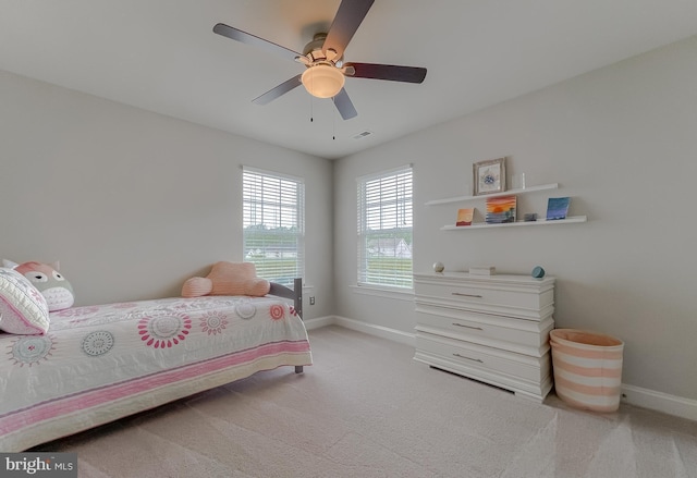 24655 Broad Creek Dr, Hollywood, MD 20636 - bedroom with carpet flooring, baseboards, and ceiling fan