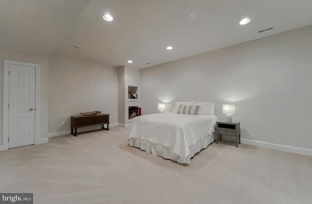 24655 Broad Creek Dr, Hollywood, MD 20636 - bedroom with light colored carpet, baseboards, and recessed lighting