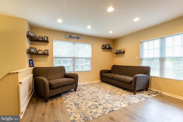 1088 Locust Dr, Pasadena, MD 21122 - living room featuring light wood-type flooring, healthy amount of natural light, baseboards, and recessed lighting