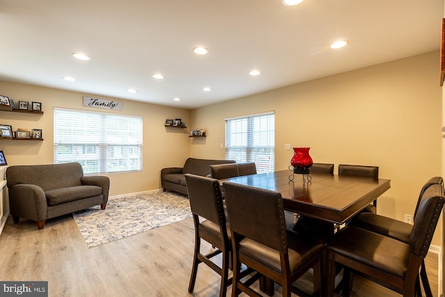 1088 Locust Dr, Pasadena, MD 21122 - dining room featuring light wood-style flooring, recessed lighting, and baseboards