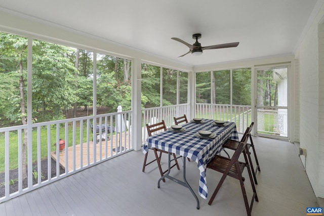 3500 Monacan Dr W, Charlottesville, VA 22901 - sunroom featuring a ceiling fan