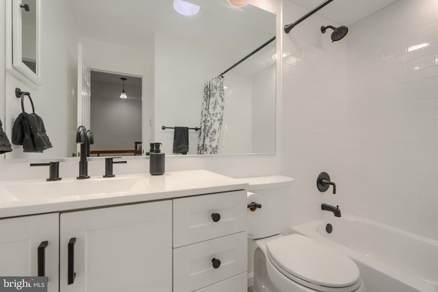 23 Faraday Dr, Lutherville Timonium, MD 21093 - bathroom with toilet, shower / bath combination with curtain, and vanity
