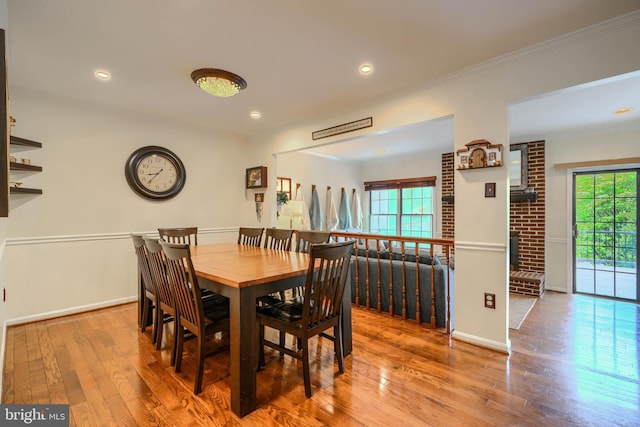 23 Faraday Dr, Lutherville Timonium, MD 21093 - dining room with baseboards, wood finished floors, recessed lighting, and ornamental molding