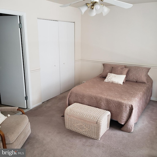 25 Ruth Rd, Brookhaven, PA 19015 - bedroom with carpet floors, a closet, and a ceiling fan