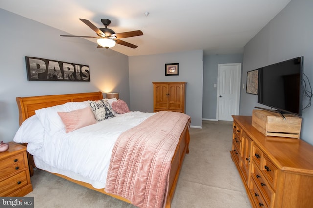 604 Remington Ct, Chalfont, PA 18914 - bedroom with light colored carpet, baseboards, and ceiling fan