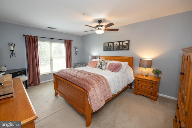 604 Remington Ct, Chalfont, PA 18914 - bedroom with light carpet, baseboards, and a ceiling fan