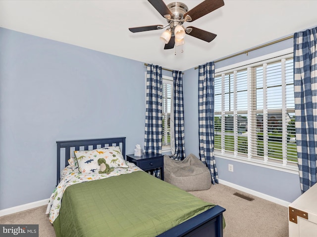 6540 Newton Dr, Frederick, MD 21703 - bedroom with baseboards, carpet, and a ceiling fan