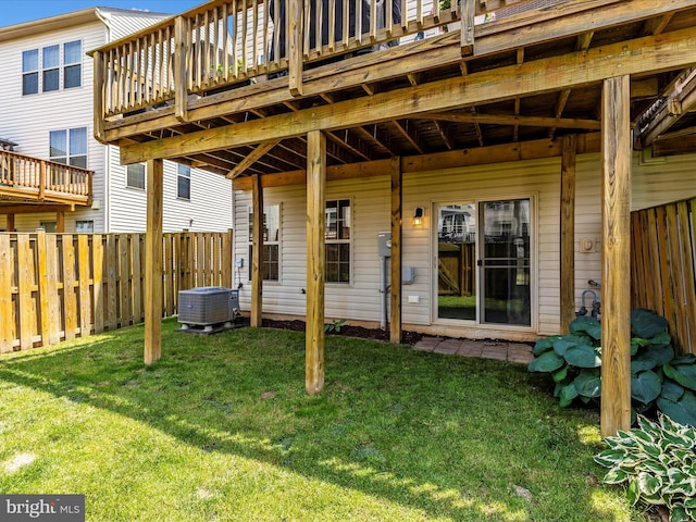 6540 Newton Dr, Frederick, MD 21703 - back of house with central air condition unit and a deck