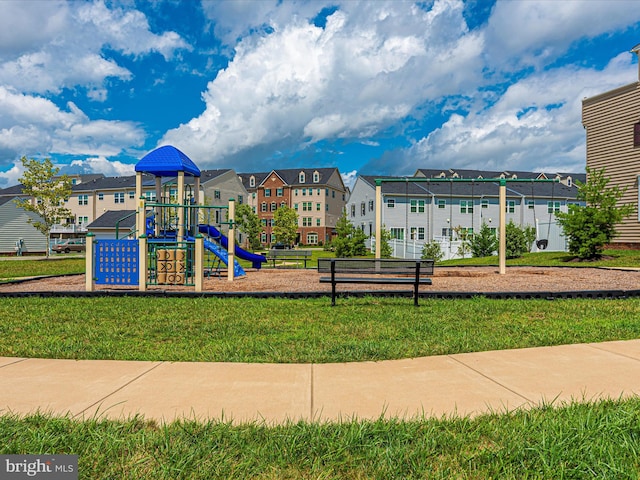 6540 Newton Dr, Frederick, MD 21703 - community playground featuring a residential view and a yard