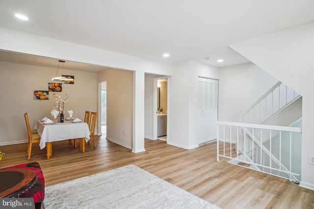 7 Supreme Ct Unit 23-4, Gaithersburg, MD 20878 - sitting room with wood finished floors, baseboards, recessed lighting, and stairs