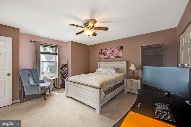 26 Juniper Ave, Somerdale, NJ 08083 - bedroom with carpet, a ceiling fan, and baseboards