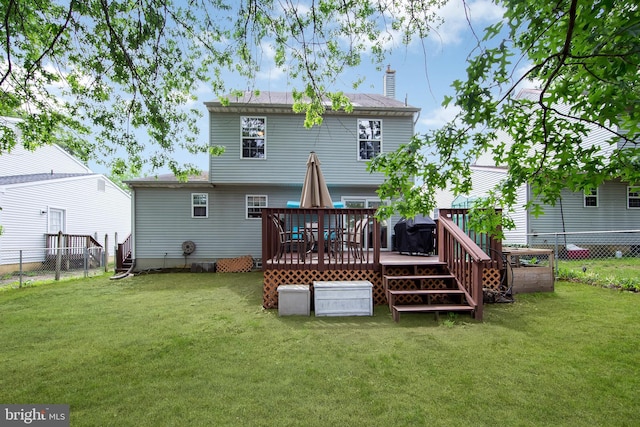 26 Juniper Ave, Somerdale, NJ 08083 - rear view of house with a deck and a chimney