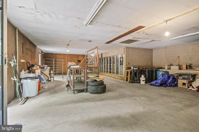 2519 Shureslanding Rd, Darlington, MD 21034 - garage with concrete block wall and a workshop area