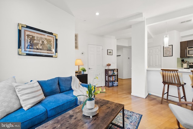 329 Rhode Island Ave NE Unit 104, Washington, DC 20002 - living area featuring light wood-type flooring and recessed lighting