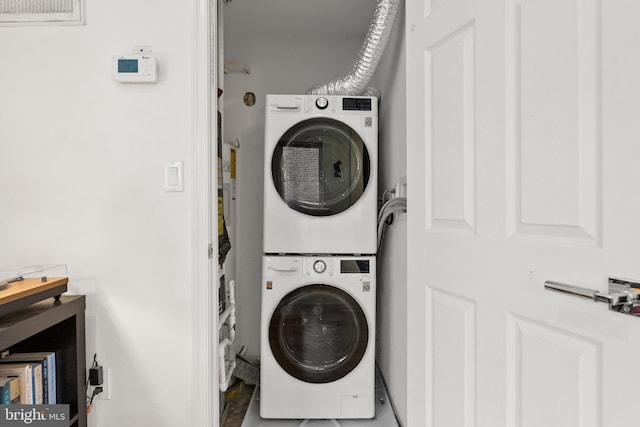 329 Rhode Island Ave NE Unit 104, Washington, DC 20002 - laundry area with stacked washer / dryer