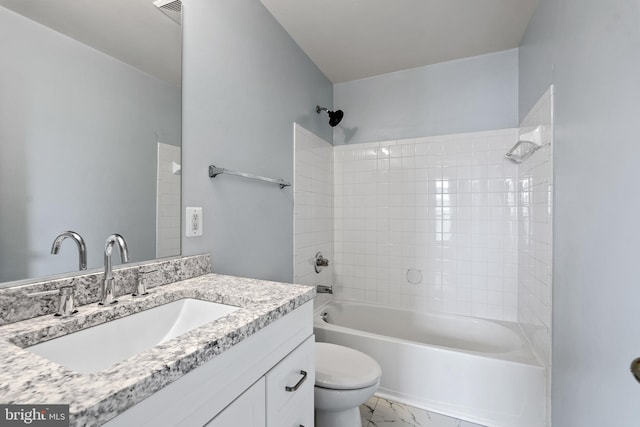 42038 Angel Arch Ter, Aldie, VA 20105 - bathroom featuring toilet, tub / shower combination, and vanity