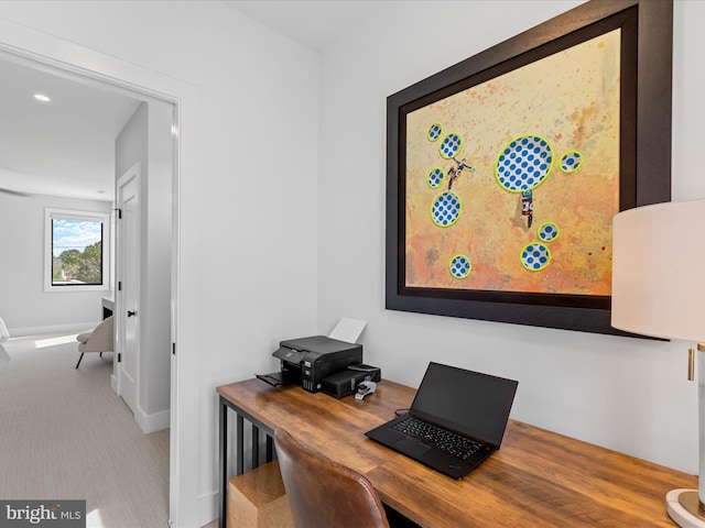 137 Cornwall Rd, Rehoboth Beach, DE 19971 - office with baseboards, carpet, and recessed lighting
