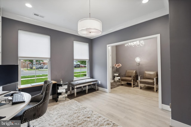 141 Center St S Unit 6, Vienna, VA 22180 - office space featuring wood finished floors, baseboards, recessed lighting, and crown molding