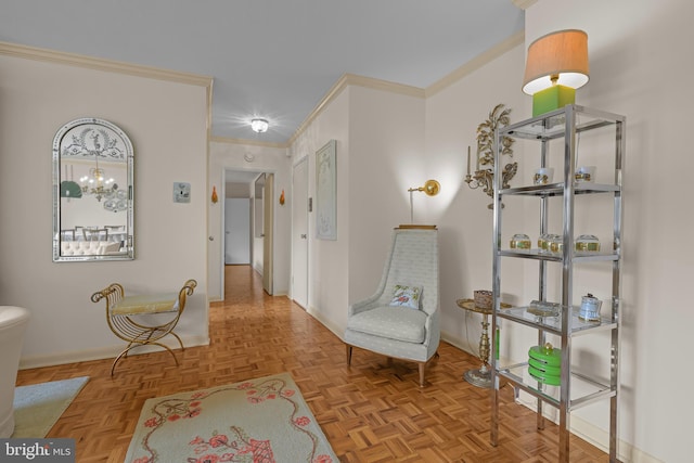1301 N Harrison St Unit 708, Wilmington, DE 19806 - sitting room with ornamental molding and baseboards