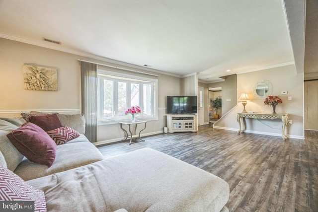 31 Bently Dr, Sewell, NJ 08080 - living area with crown molding, wood finished floors, baseboards, and recessed lighting