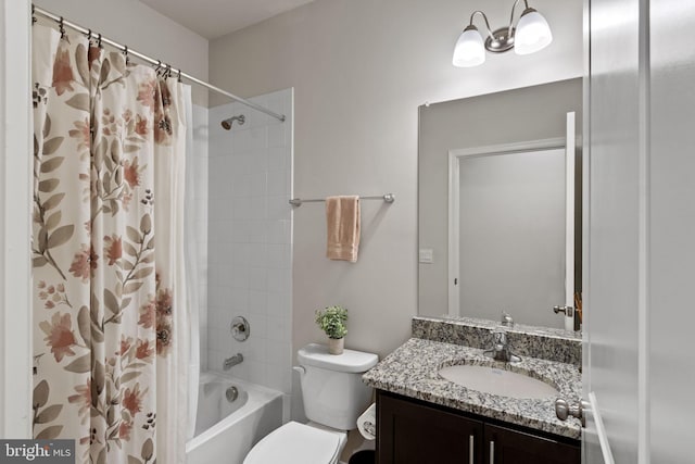 251 Rock Raymond Dr, Stafford, VA 22554 - full bathroom featuring vanity, toilet, and shower / tub combo with curtain