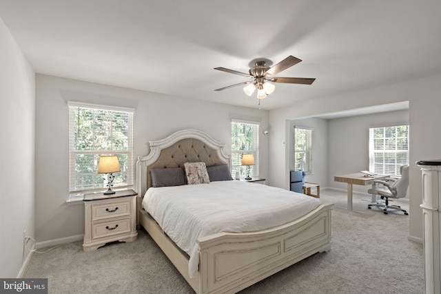 251 Rock Raymond Dr, Stafford, VA 22554 - bedroom featuring light colored carpet, baseboards, and a ceiling fan