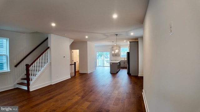 404 E 7th Ave Lot 3, Conshohocken, PA 19428 - unfurnished living room with dark wood-style floors, recessed lighting, and baseboards