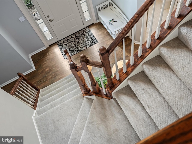 21526 Golden Autumn Pl, Broadlands, VA 20148 - entryway featuring hardwood / wood-style flooring, healthy amount of natural light, and stairs