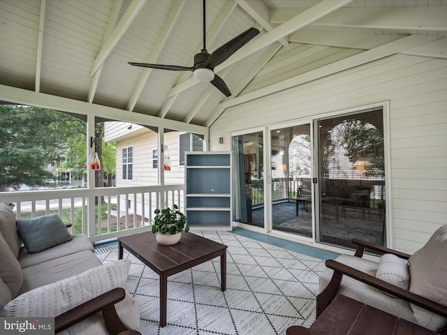 21526 Golden Autumn Pl, Broadlands, VA 20148 - sunroom / solarium with ceiling fan and healthy amount of natural light
