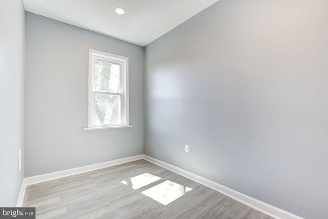 2915 Baker St, Baltimore, MD 21216 - spare room with baseboards, light wood finished floors, and recessed lighting