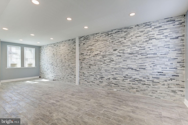 2915 Baker St, Baltimore, MD 21216 - empty room with recessed lighting, wood finished floors, and baseboards
