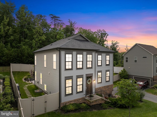 9929 Arapahoe Rd, New Market, MD 21774 - view of front of house with a shingled roof, a gate, and stone siding