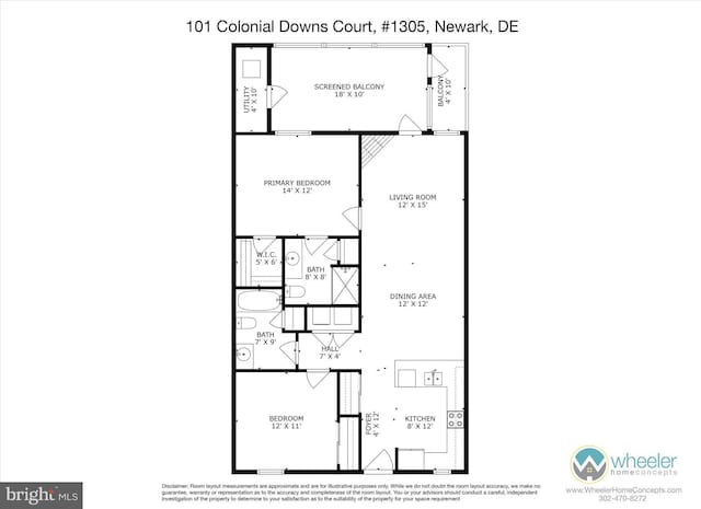101 Colonial Downs Ct Unit 1305, Newark, DE 19702 - property floor plan