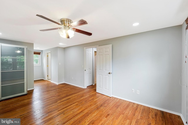 3414 Tyburn Tree Ct, Herndon, VA 20171 - unfurnished room featuring ceiling fan, baseboards, wood finished floors, and recessed lighting