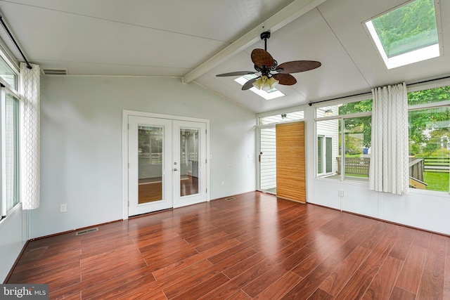 3414 Tyburn Tree Ct, Herndon, VA 20171 - unfurnished sunroom with french doors and a skylight