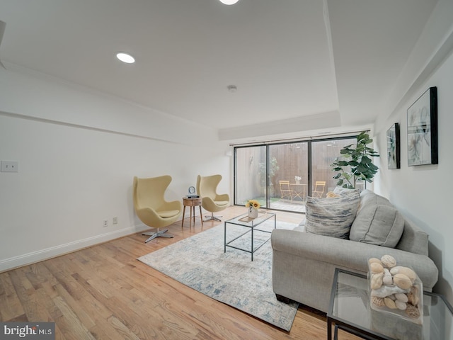 1715 15th St NW Unit 23, Washington, DC 20009 - living area with wood finished floors, baseboards, and recessed lighting