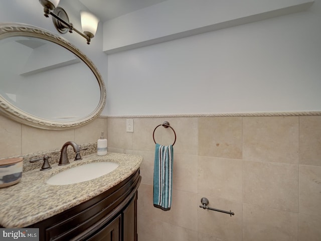1715 15th St NW Unit 23, Washington, DC 20009 - bathroom featuring vanity and tile walls