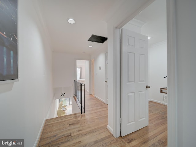 1715 15th St NW Unit 23, Washington, DC 20009 - corridor featuring an upstairs landing, light wood-type flooring, recessed lighting, and baseboards