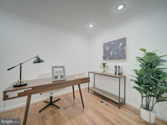 1715 15th St NW Unit 23, Washington, DC 20009 - office space with ornamental molding, light wood-type flooring, baseboards, and recessed lighting