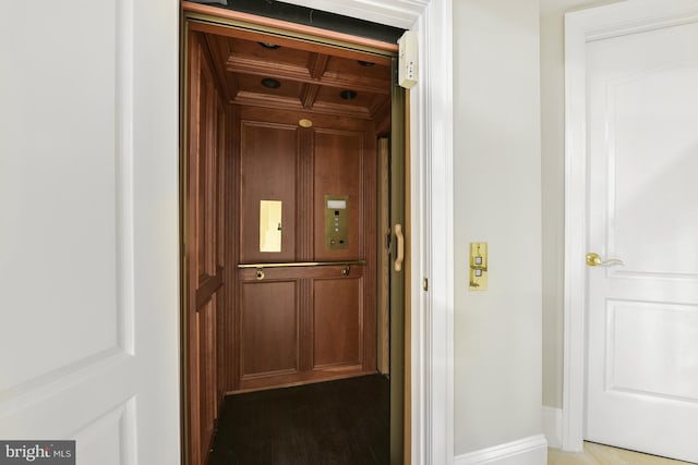1496 Evans Farm Dr, Mclean, VA 22101 - corridor featuring elevator and baseboards