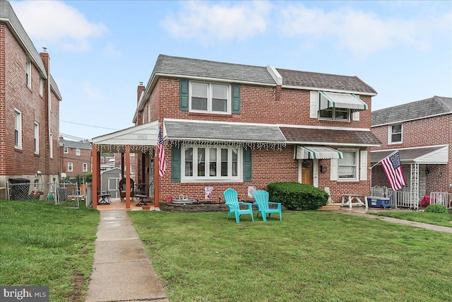 515 Terravilla Ln, Ridley Park, PA 19078 - view of front of home with brick siding, cooling unit, and roof with shingles