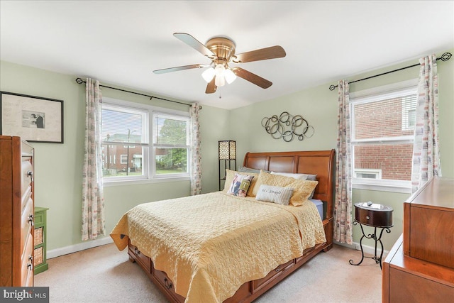 515 Terravilla Ln, Ridley Park, PA 19078 - bedroom with light carpet, baseboards, and a ceiling fan