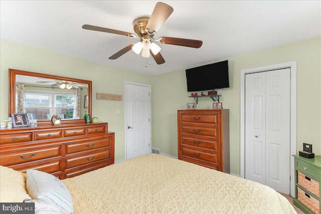 515 Terravilla Ln, Ridley Park, PA 19078 - bedroom featuring a closet and a ceiling fan