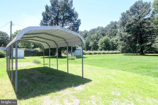 21749 Point Lookout Rd, Leonardtown, MD 20650 - view of green lawn featuring a carport