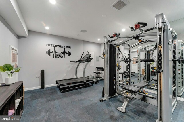 24824 Scarlet Maple Ct, Aldie, VA 20105 - workout area with recessed lighting and baseboards